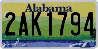 AL license plate 2AK1794