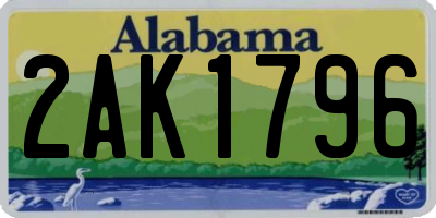 AL license plate 2AK1796