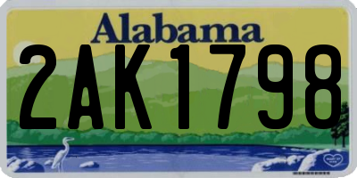 AL license plate 2AK1798