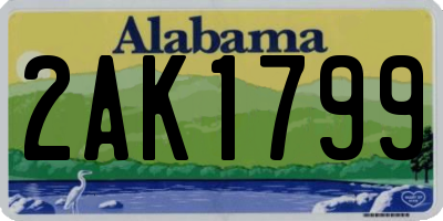 AL license plate 2AK1799