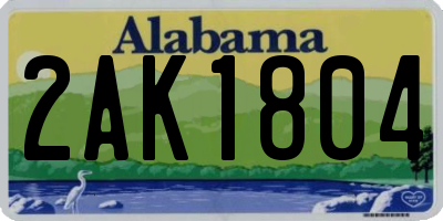 AL license plate 2AK1804