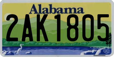 AL license plate 2AK1805