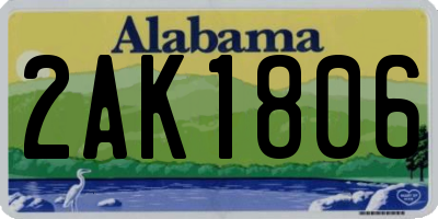 AL license plate 2AK1806