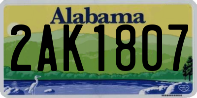 AL license plate 2AK1807