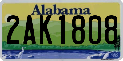 AL license plate 2AK1808