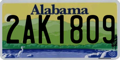 AL license plate 2AK1809
