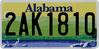 AL license plate 2AK1810