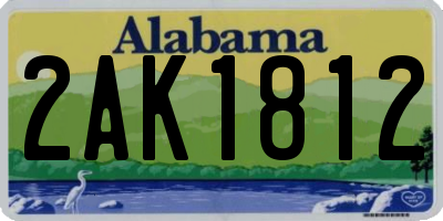 AL license plate 2AK1812