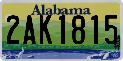 AL license plate 2AK1815