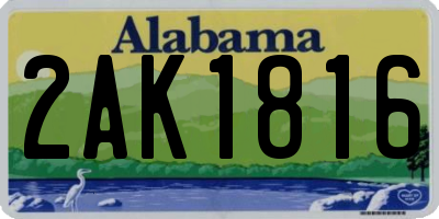 AL license plate 2AK1816