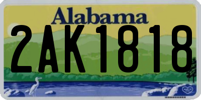 AL license plate 2AK1818