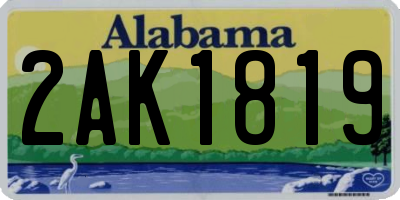 AL license plate 2AK1819