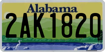 AL license plate 2AK1820