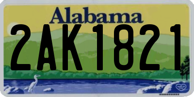 AL license plate 2AK1821