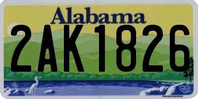 AL license plate 2AK1826