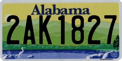 AL license plate 2AK1827