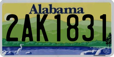 AL license plate 2AK1831