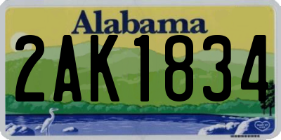 AL license plate 2AK1834