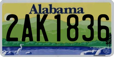 AL license plate 2AK1836