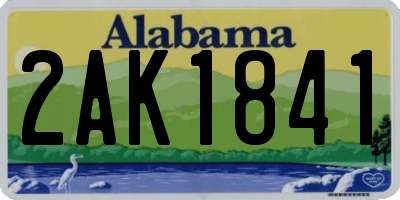 AL license plate 2AK1841