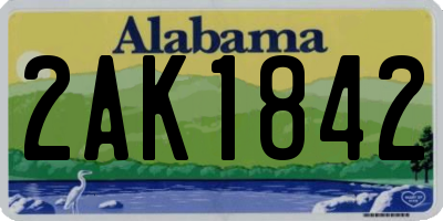 AL license plate 2AK1842