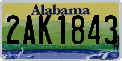 AL license plate 2AK1843