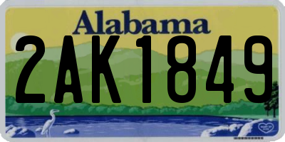 AL license plate 2AK1849