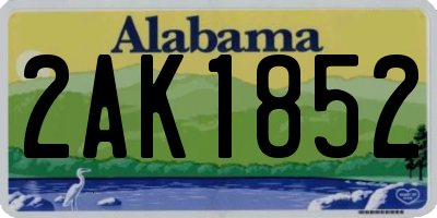 AL license plate 2AK1852