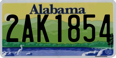 AL license plate 2AK1854