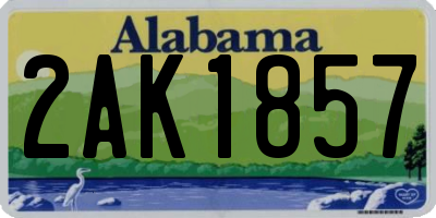 AL license plate 2AK1857