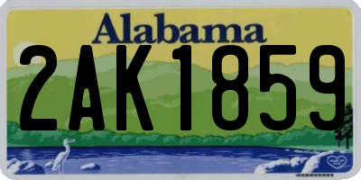 AL license plate 2AK1859