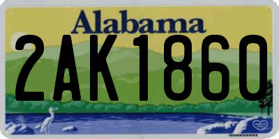 AL license plate 2AK1860