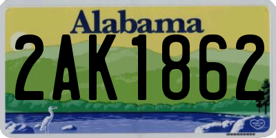 AL license plate 2AK1862