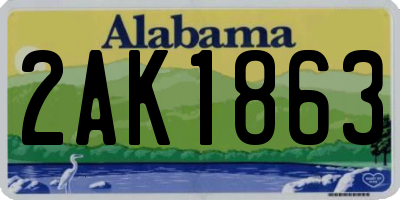 AL license plate 2AK1863