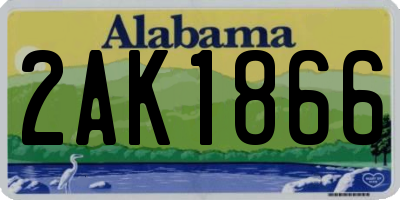 AL license plate 2AK1866