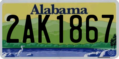 AL license plate 2AK1867