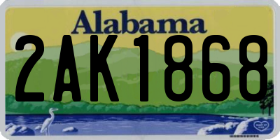 AL license plate 2AK1868