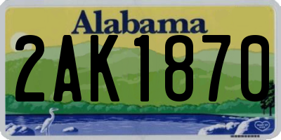 AL license plate 2AK1870