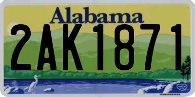 AL license plate 2AK1871