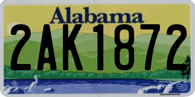 AL license plate 2AK1872
