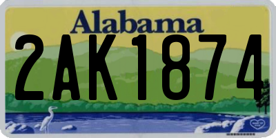 AL license plate 2AK1874