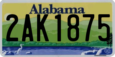 AL license plate 2AK1875
