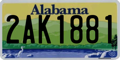 AL license plate 2AK1881