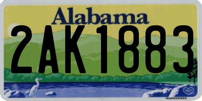AL license plate 2AK1883