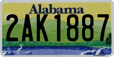 AL license plate 2AK1887