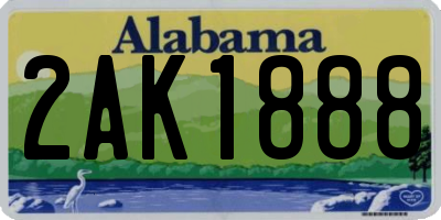 AL license plate 2AK1888