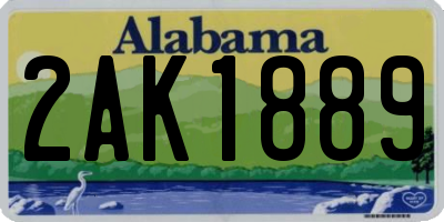 AL license plate 2AK1889