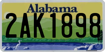 AL license plate 2AK1898