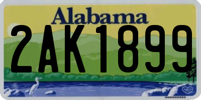 AL license plate 2AK1899