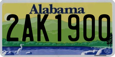 AL license plate 2AK1900